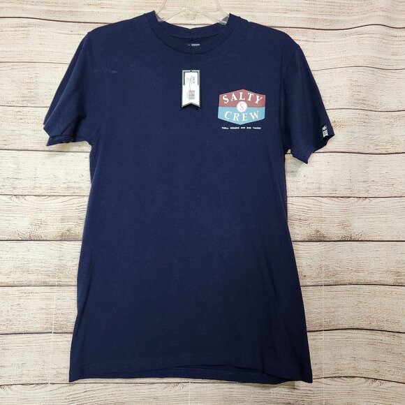 NWT Salty Crew T Shirt Men's Size S Blue Short Sleeve Thrill Seekers Risk Takers - Picture 1 of 11